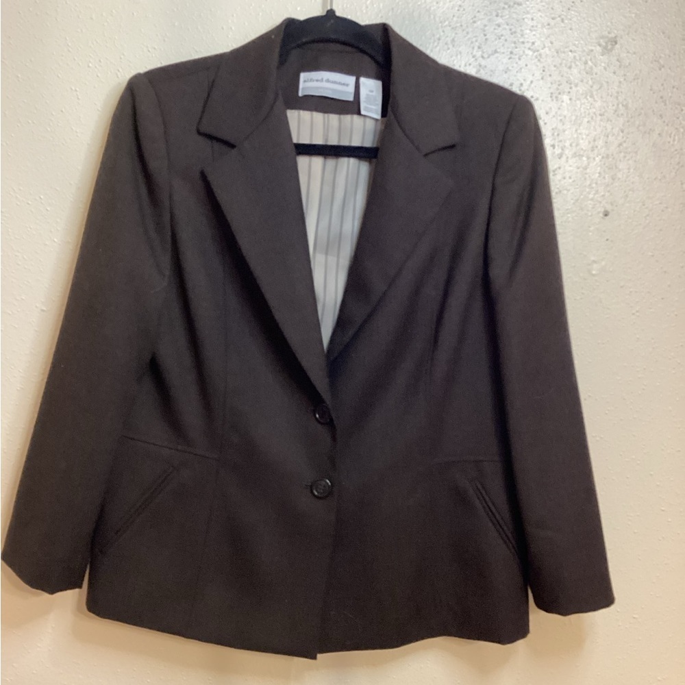 Alfred Dunner 100%Wool Brown Blazer